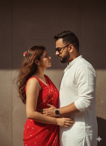 Retro couple transformation with vintage aesthetic